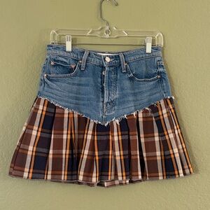 MOTHER Fluff and Fold Pleated Mini Skirt Size 26